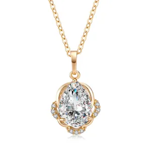 Fashion Chic Big Zircon Necklace Pendant Necklaces Valentine's Day Mother's Day Birthday Gift for Women Girls