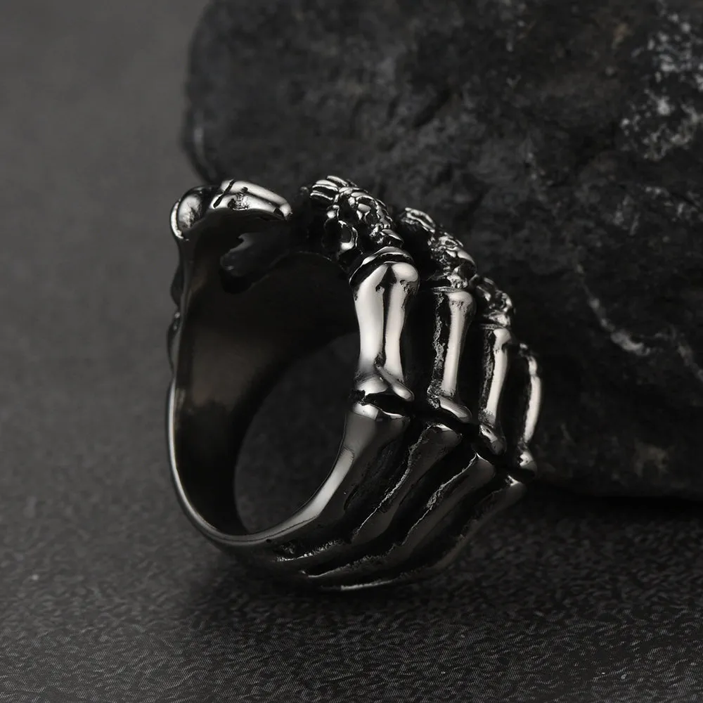 Flash Sale Gothic Skull Skeleton Finger Claw Ring for Men