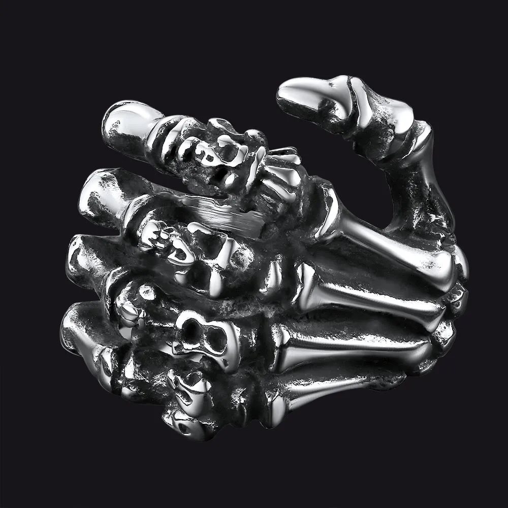 Flash Sale Gothic Skull Skeleton Finger Claw Ring for Men