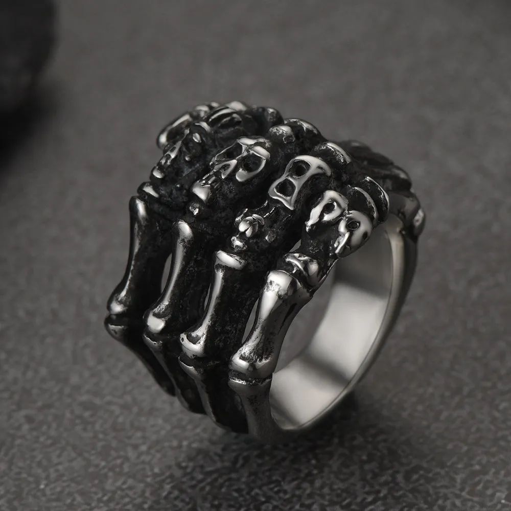 Flash Sale Gothic Skull Skeleton Finger Claw Ring for Men