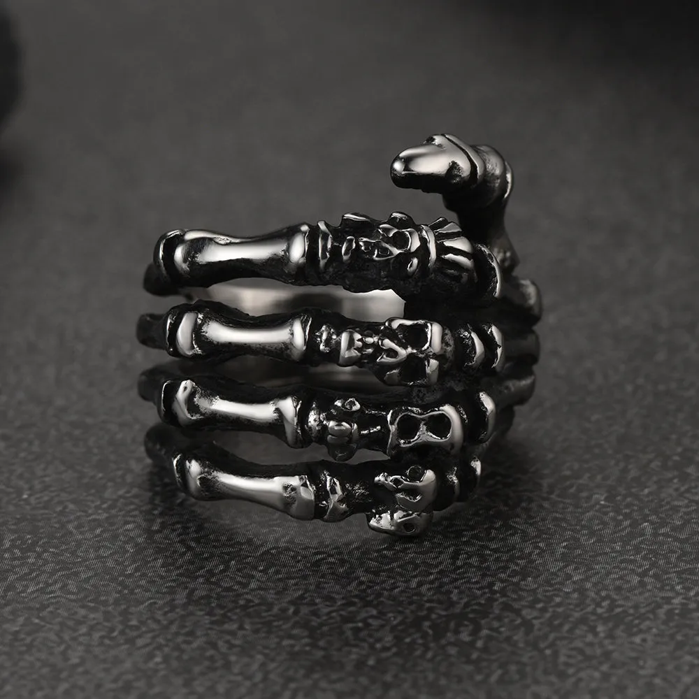 Flash Sale Gothic Skull Skeleton Finger Claw Ring for Men