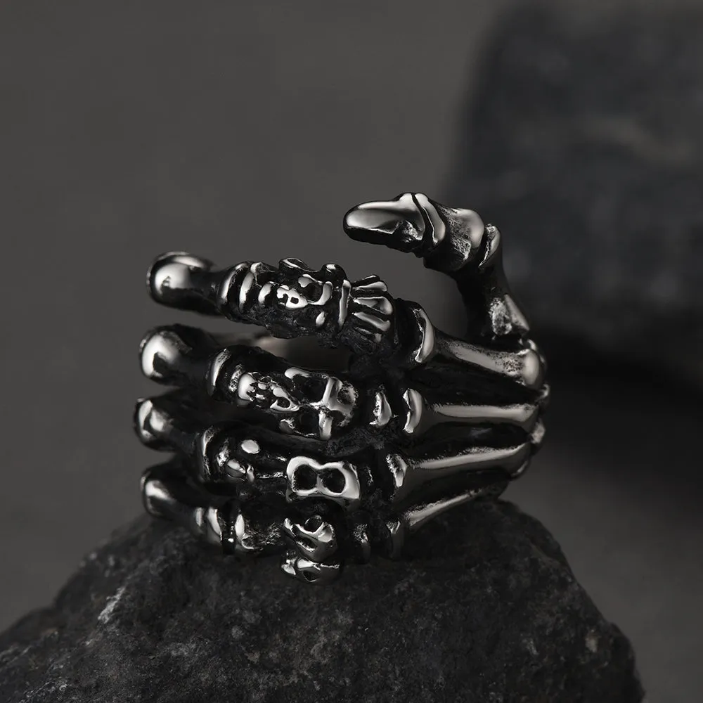 Flash Sale Gothic Skull Skeleton Finger Claw Ring for Men