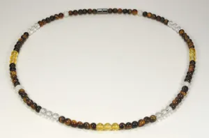 Gemstone Necklace Tiger Eye - Citrine - Moonstone - Clear Quartz - Magnetic Clasp