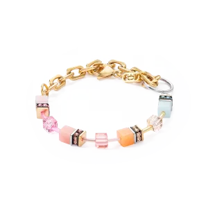 GeoCUBE® Iconic Fusion Chain bracelet aqua-apricot