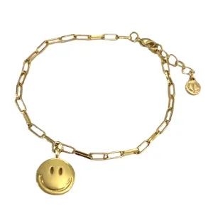 Gold Chain Link Smile Anklet