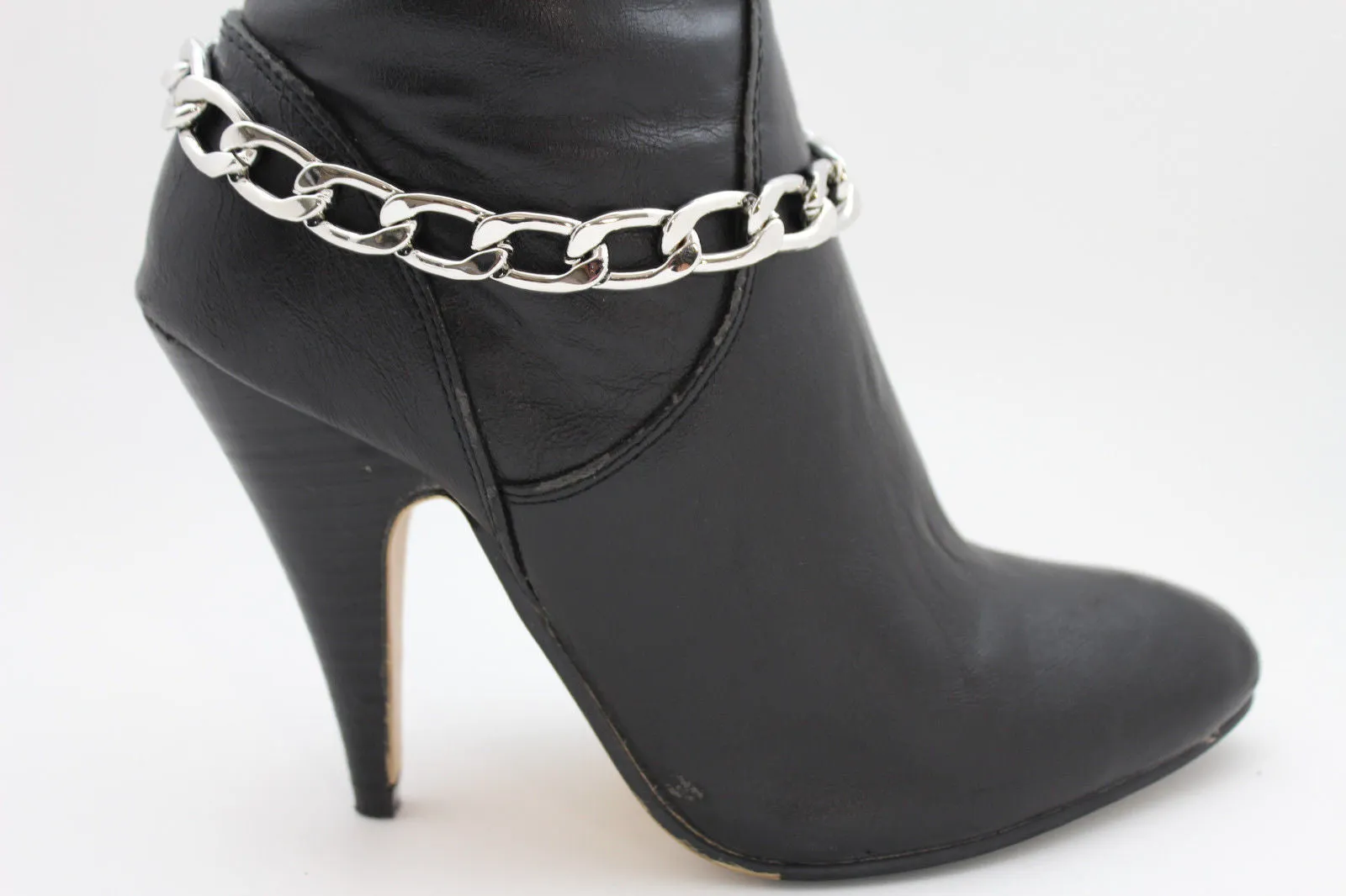 Gold / Silver Metal Chunky Boot Chain Bracelet Links Anklet Shoe Charm Hot