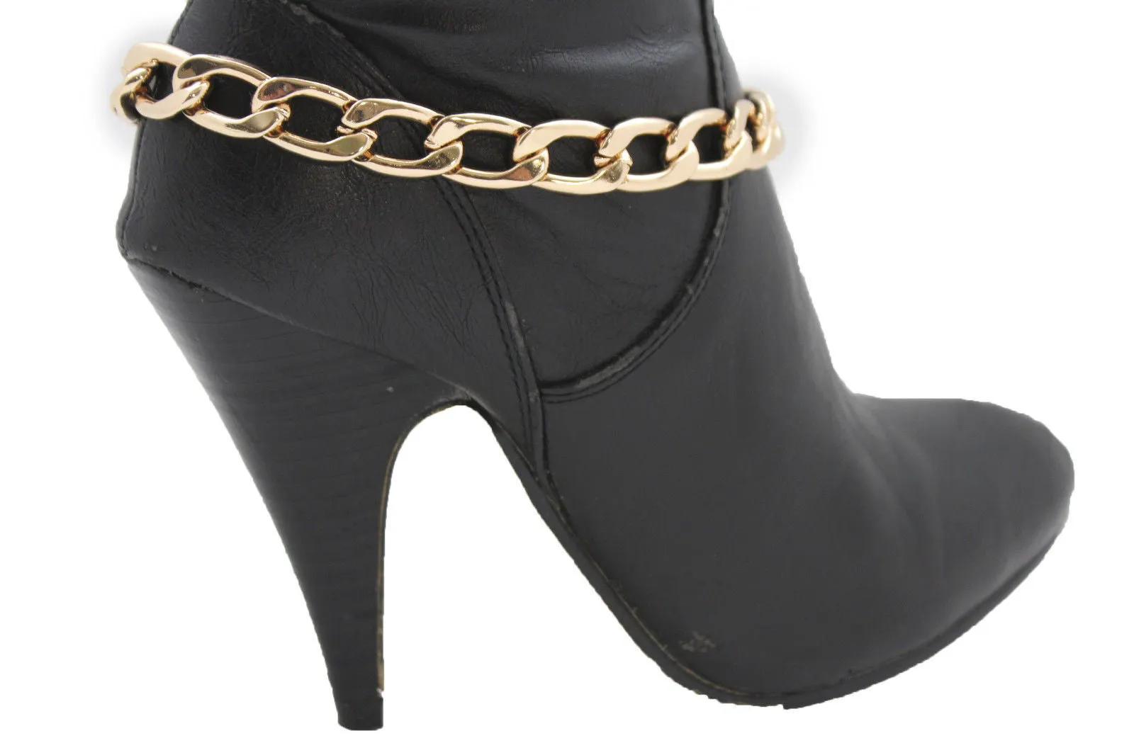 Gold / Silver Metal Chunky Boot Chain Bracelet Links Anklet Shoe Charm Hot