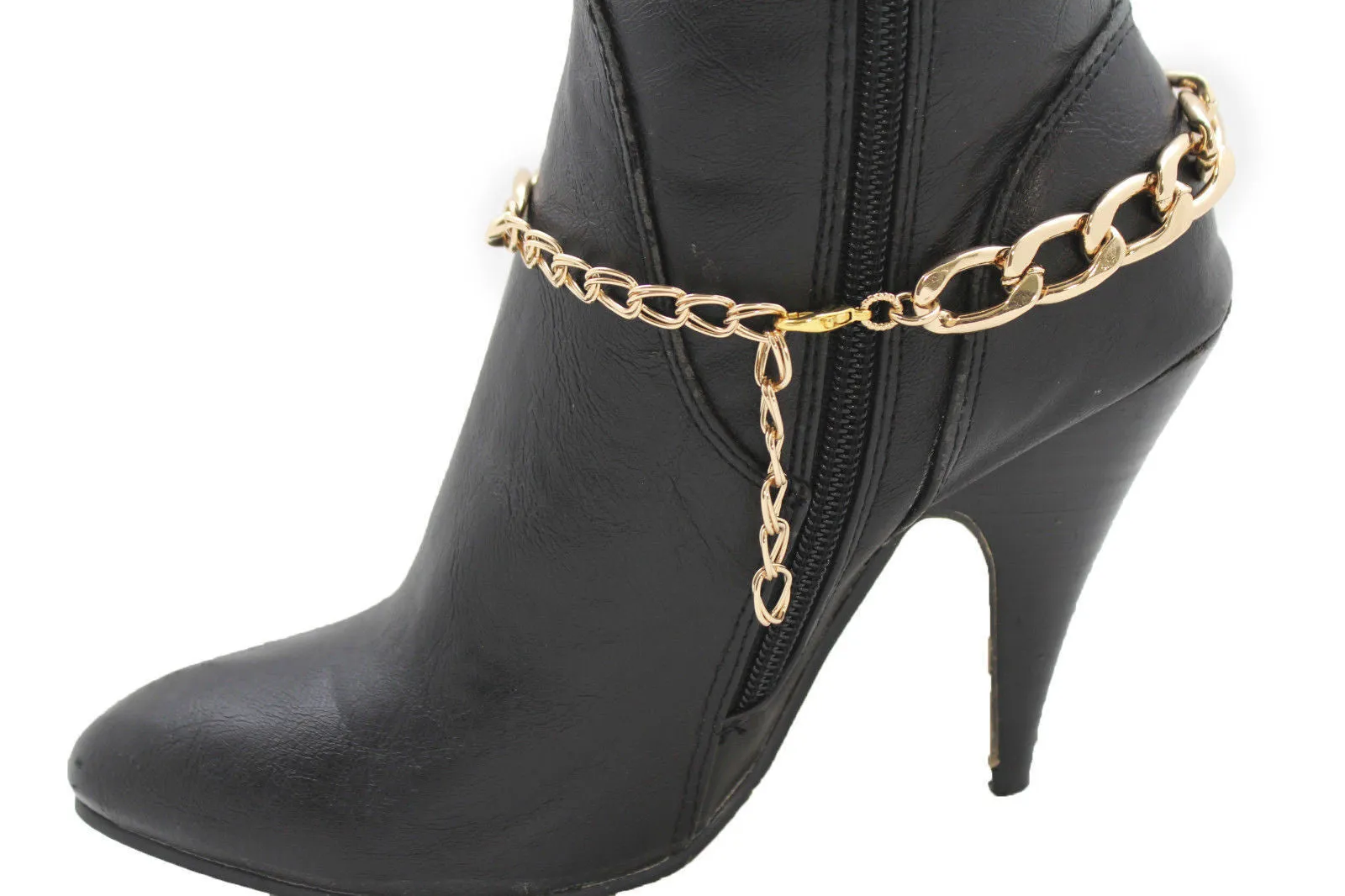 Gold / Silver Metal Chunky Boot Chain Bracelet Links Anklet Shoe Charm Hot