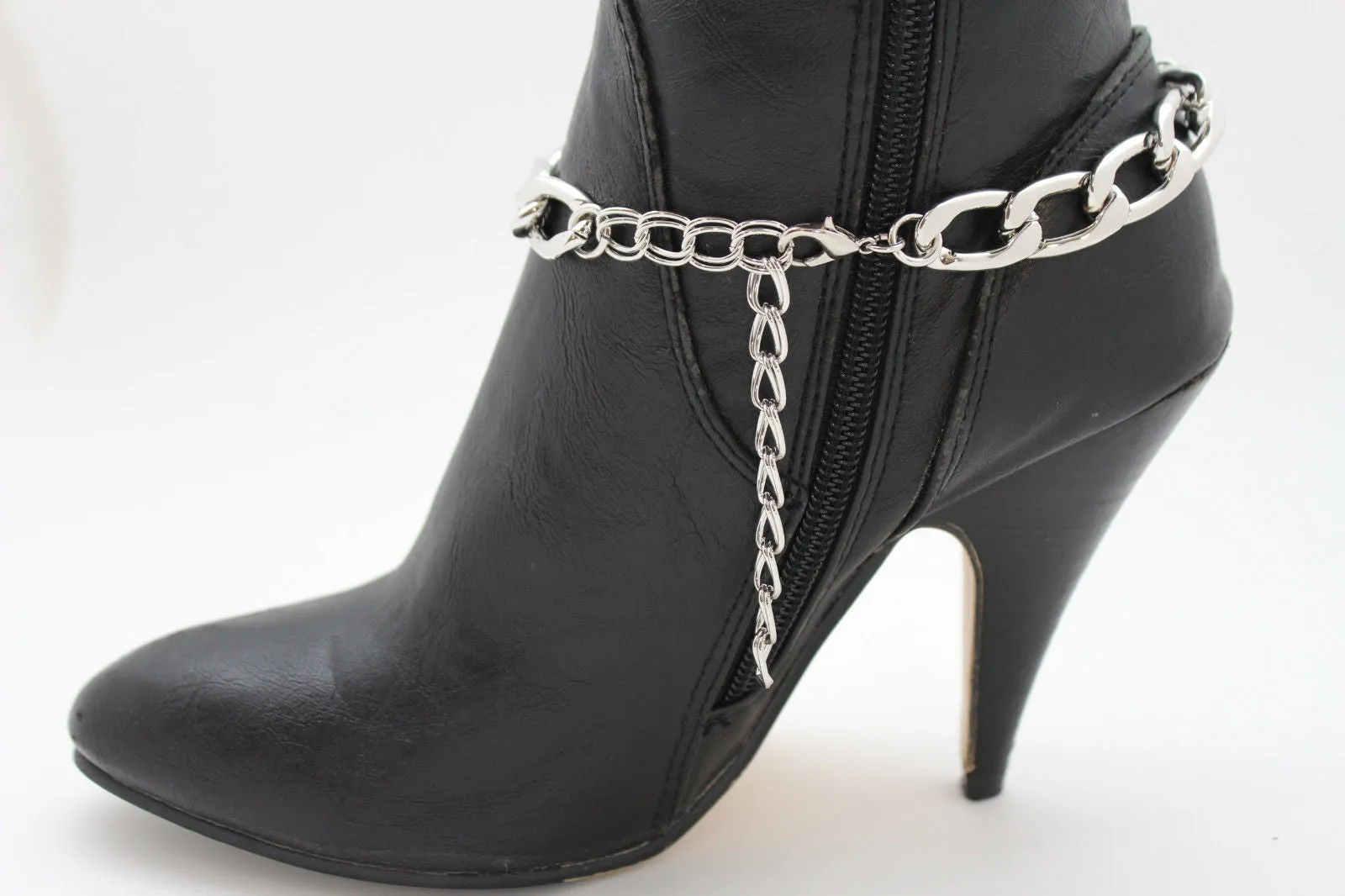 Gold / Silver Metal Chunky Boot Chain Bracelet Links Anklet Shoe Charm Hot