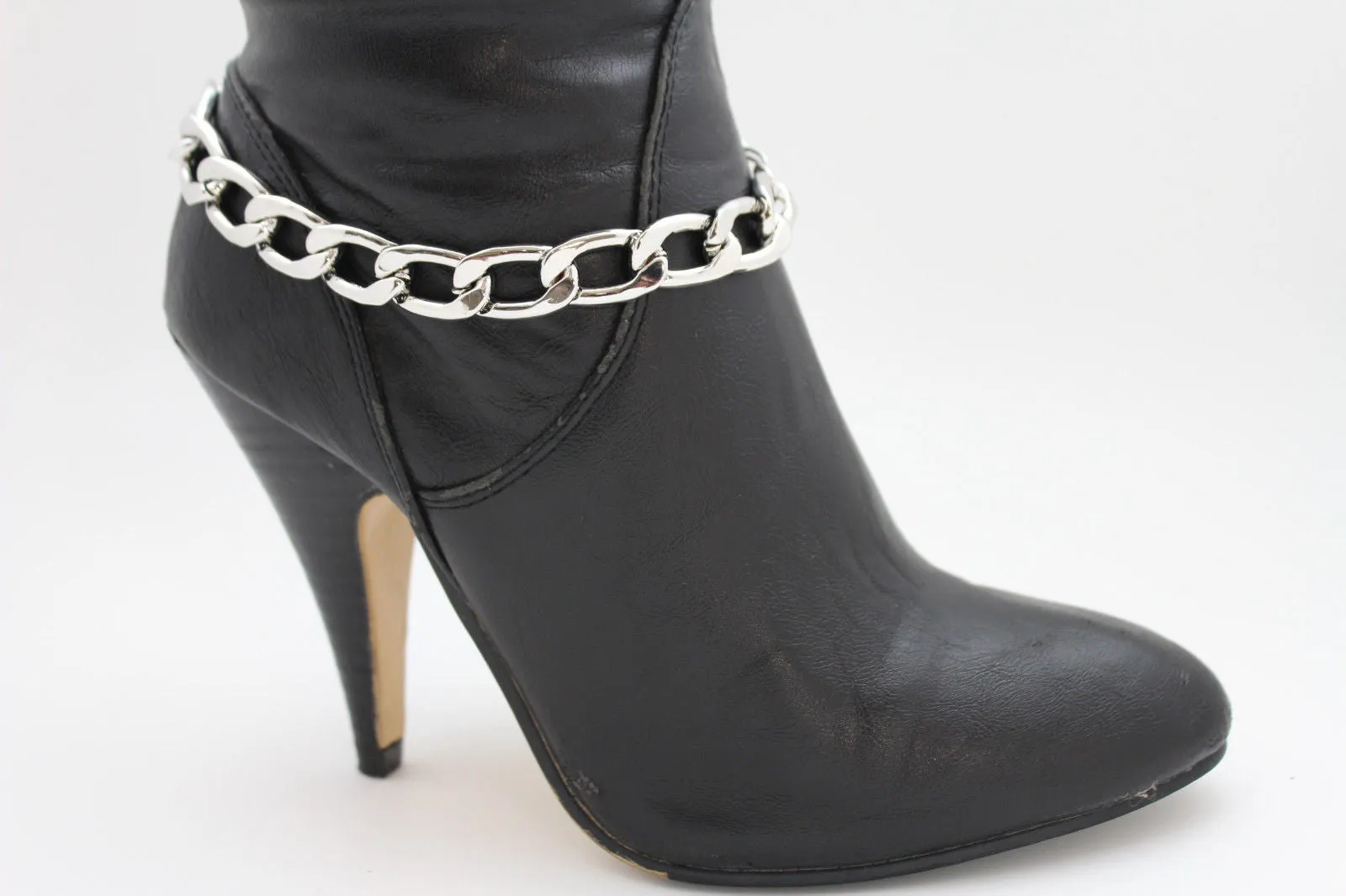 Gold / Silver Metal Chunky Boot Chain Bracelet Links Anklet Shoe Charm Hot