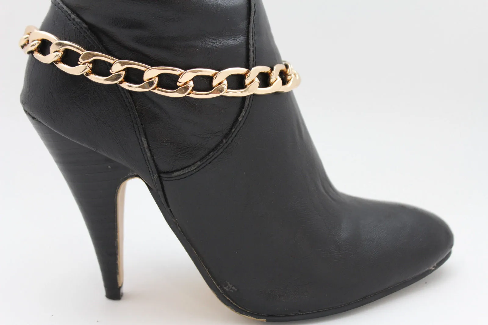 Gold / Silver Metal Chunky Boot Chain Bracelet Links Anklet Shoe Charm Hot
