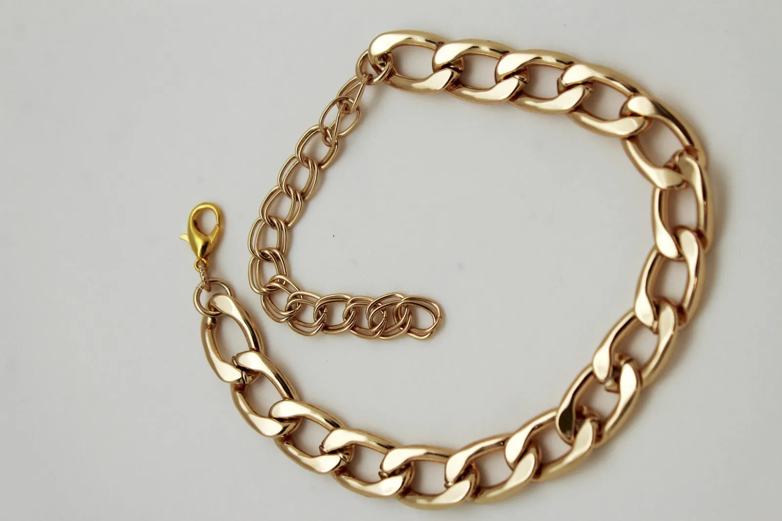 Gold / Silver Metal Chunky Boot Chain Bracelet Links Anklet Shoe Charm Hot
