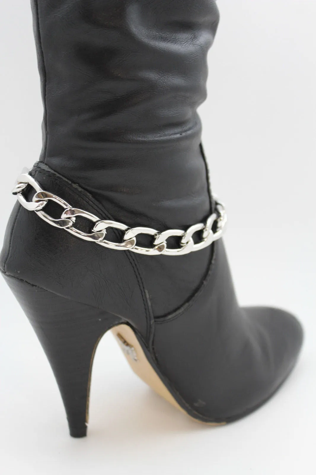 Gold / Silver Metal Chunky Boot Chain Bracelet Links Anklet Shoe Charm Hot