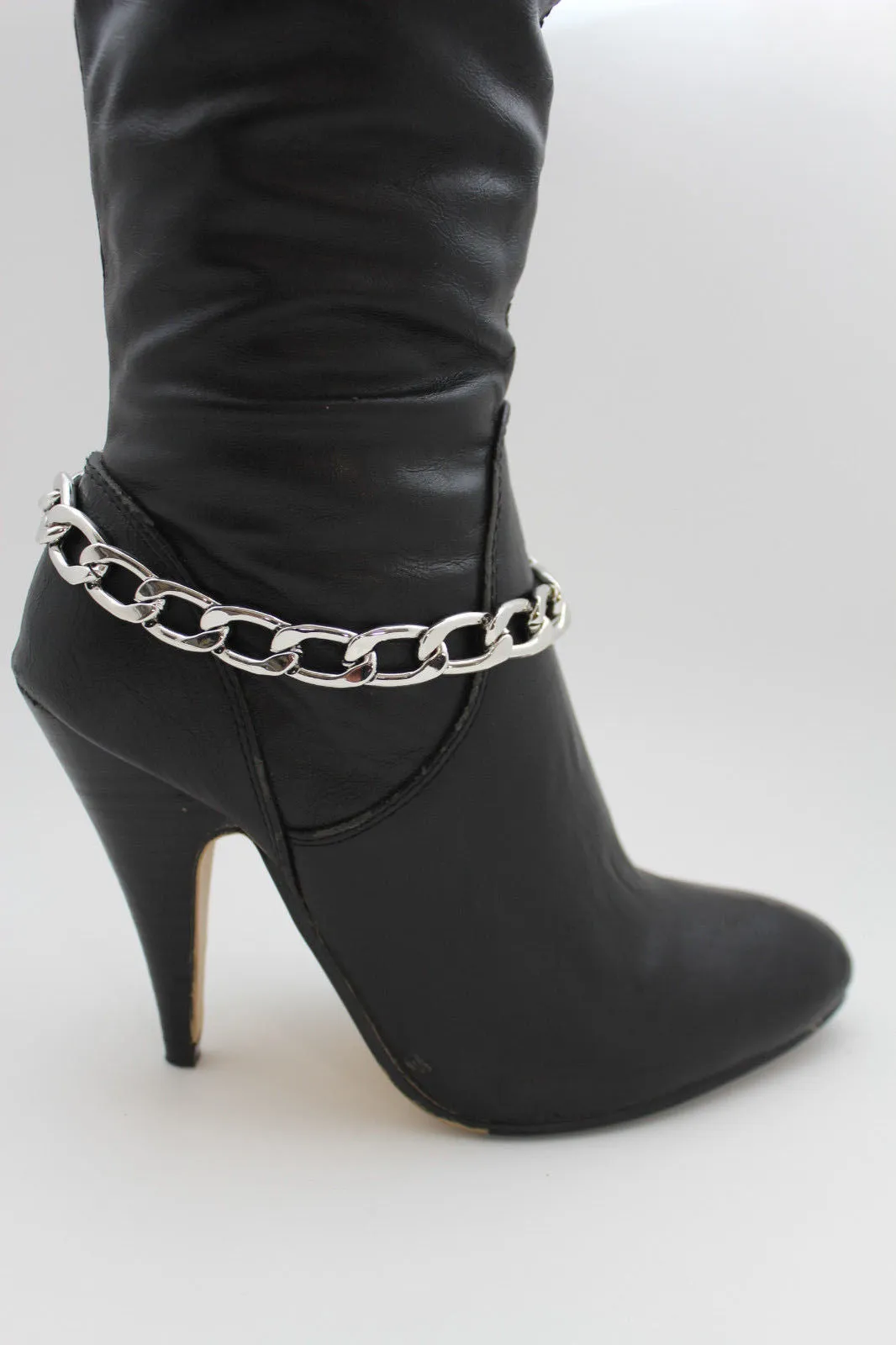 Gold / Silver Metal Chunky Boot Chain Bracelet Links Anklet Shoe Charm Hot