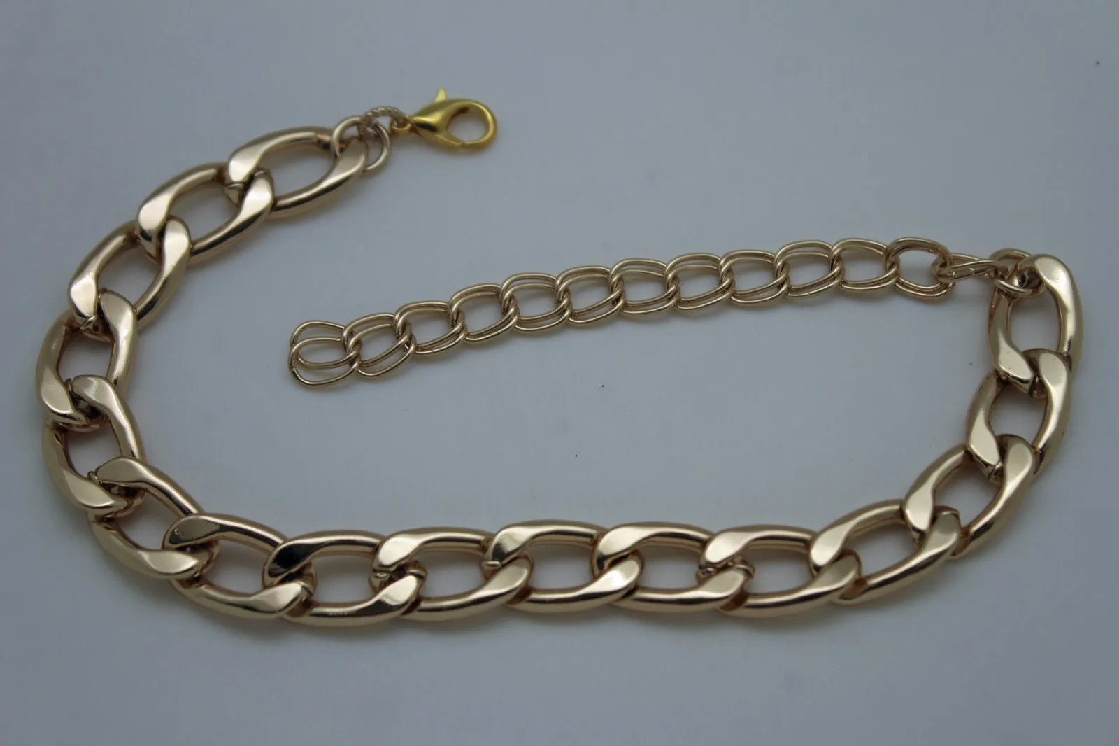Gold / Silver Metal Chunky Boot Chain Bracelet Links Anklet Shoe Charm Hot