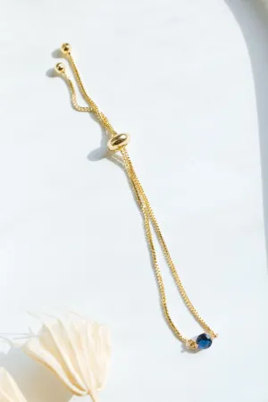 Gold/Dark Blue Stone Bracelet