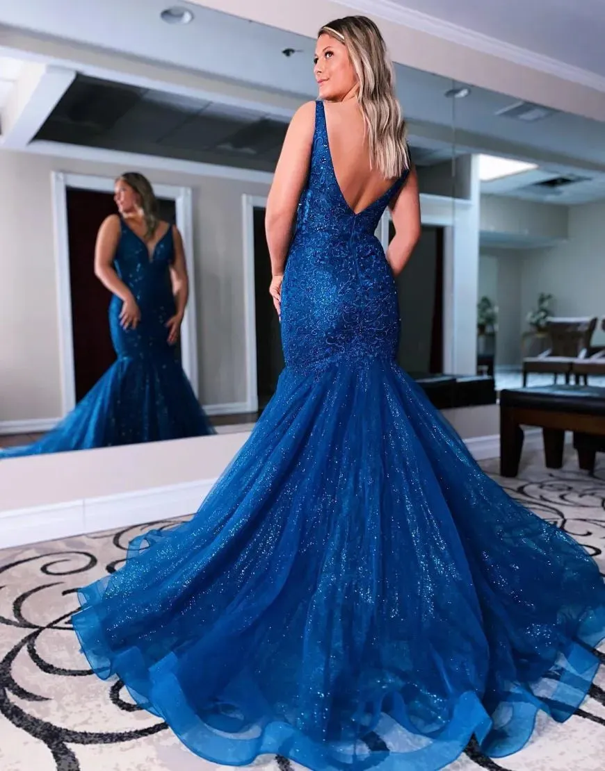 Gorgeous V-Neck Long Prom Dress Charming Evening Party Dress