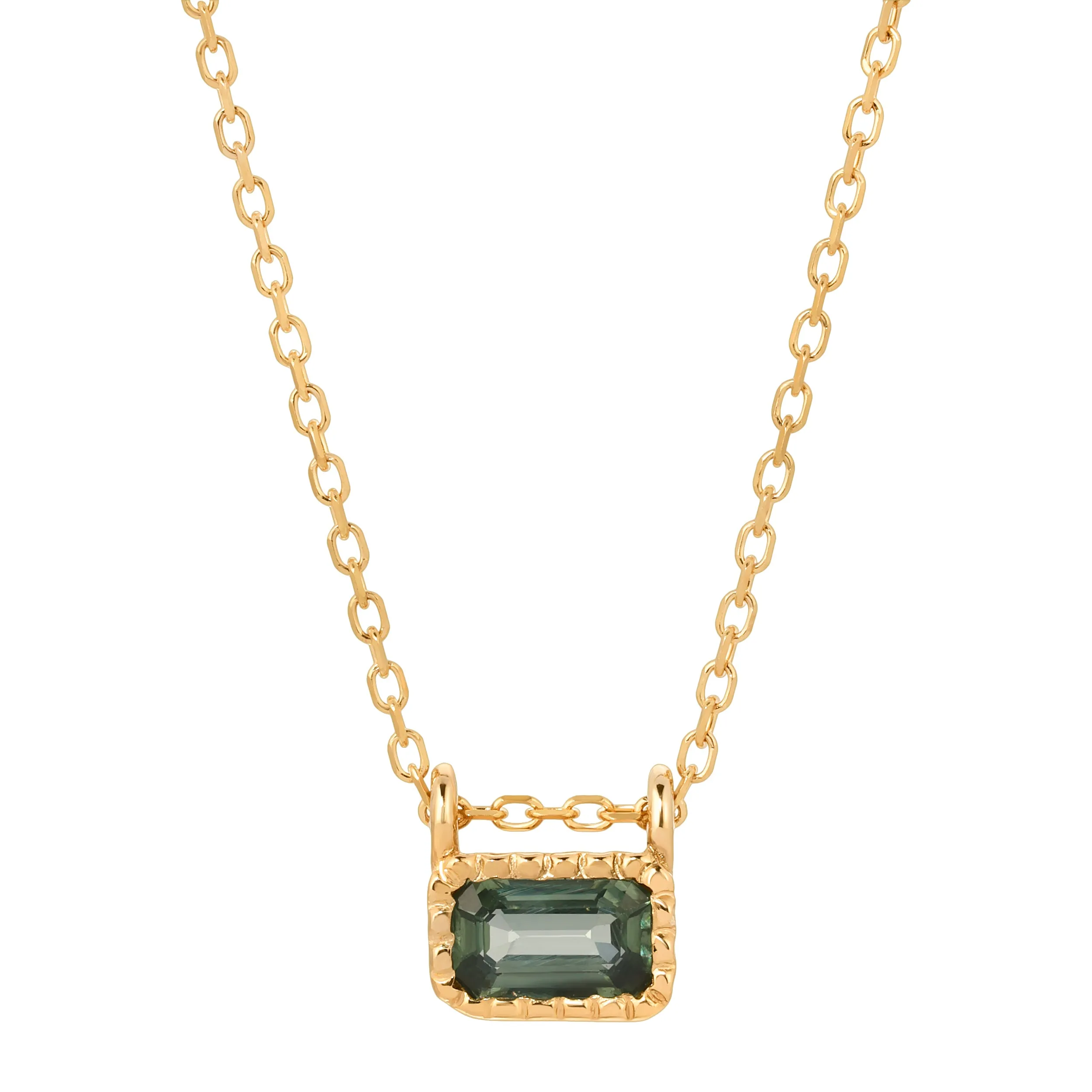 Green Sapphire EC Necklace (ready to ship option)*