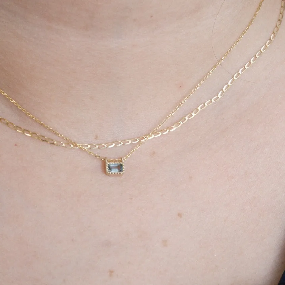Green Sapphire EC Necklace (ready to ship option)*