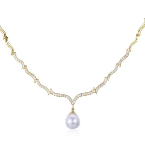 Gull Wing Pearl Necklace