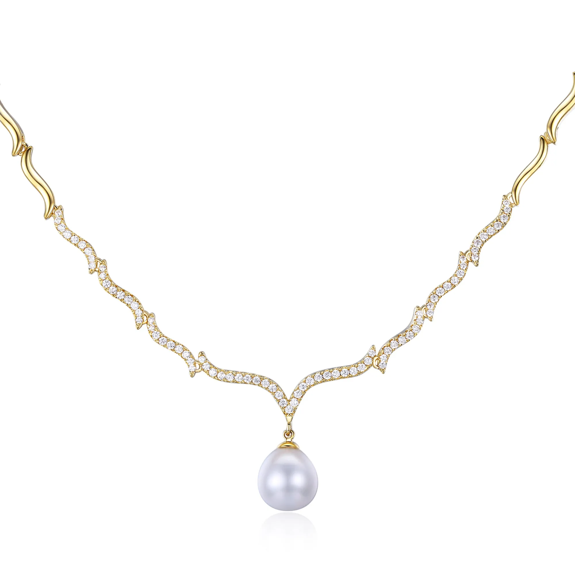 Gull Wing Pearl Necklace