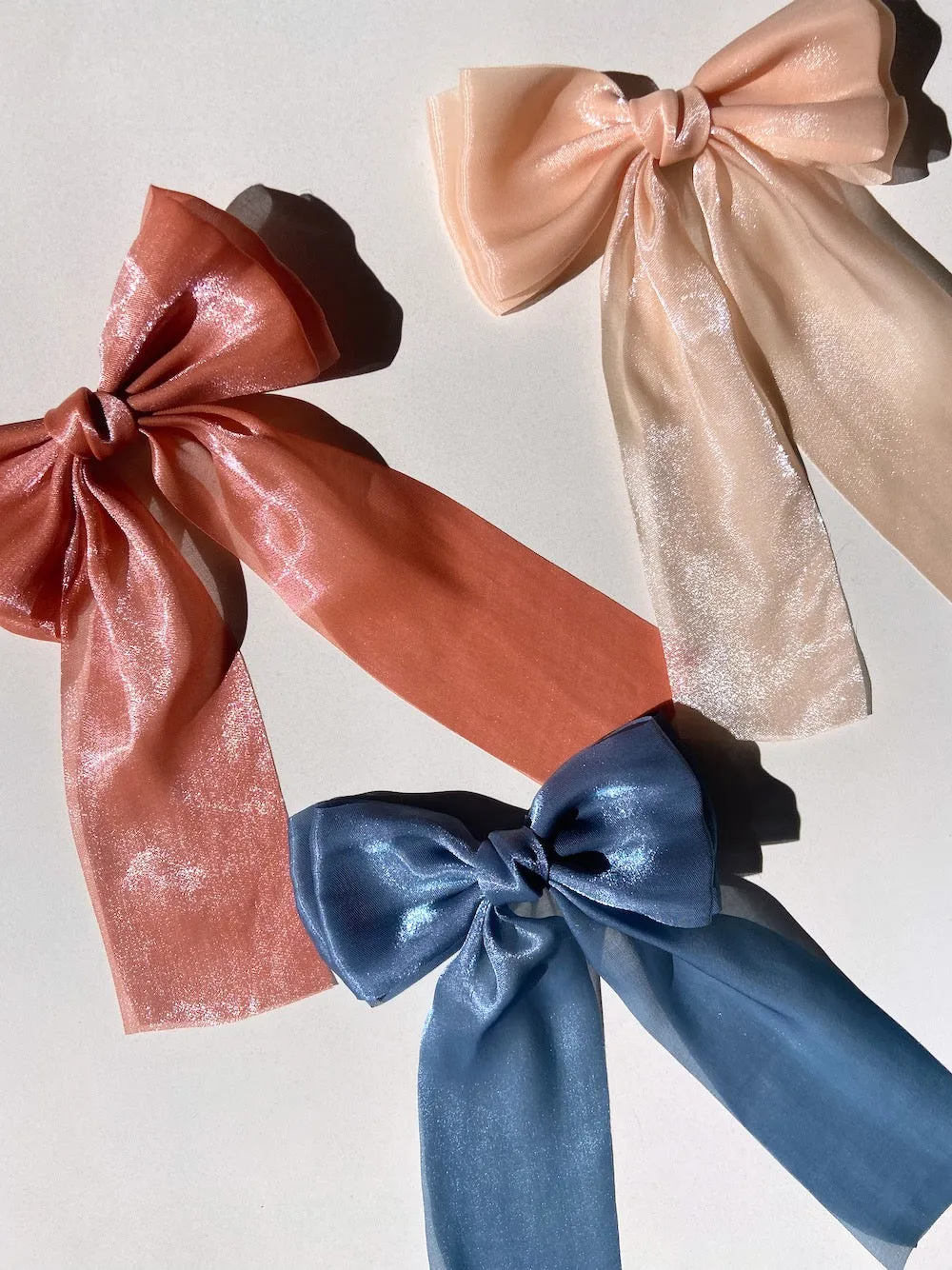 Handmade Organza Hair Bow Barrette