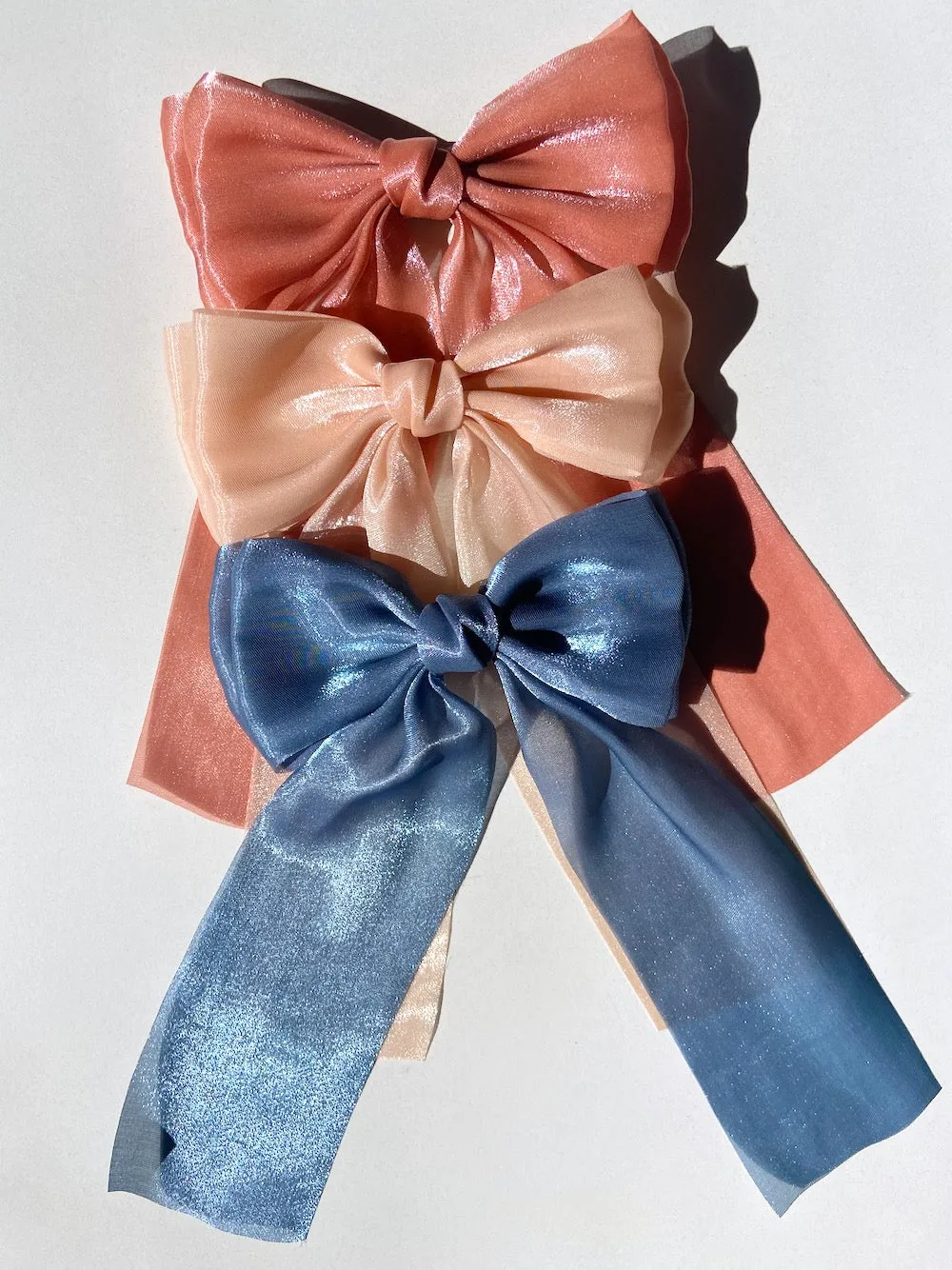 Handmade Organza Hair Bow Barrette