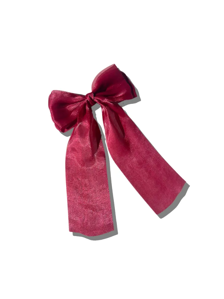 Handmade Organza Hair Bow Barrette