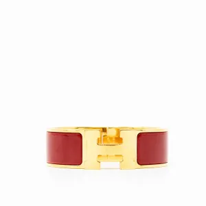 Hermes Rouge Enamel Clic H Bracelet