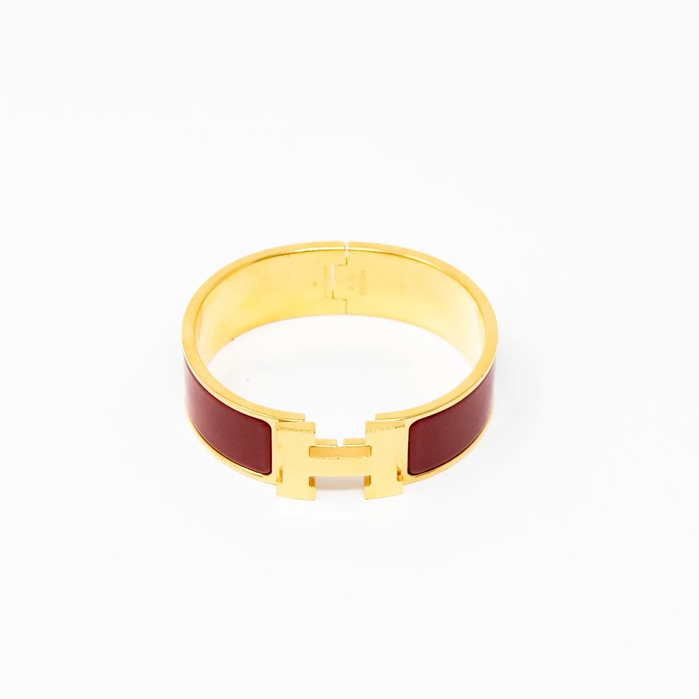 Hermes Rouge Enamel Clic H Bracelet