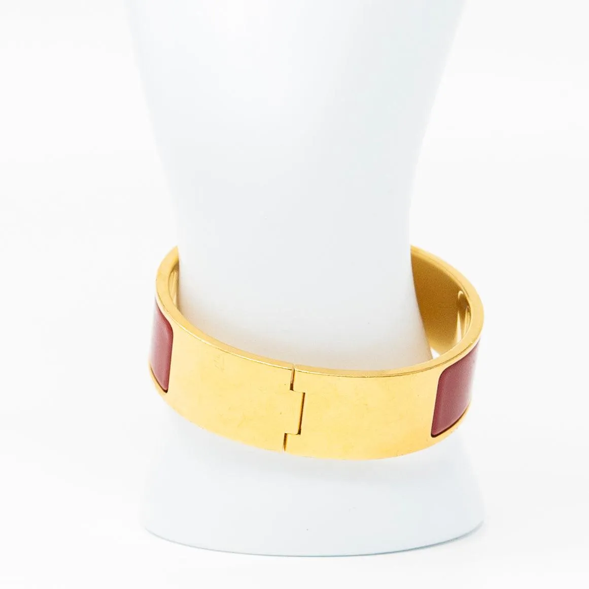 Hermes Rouge Enamel Clic H Bracelet