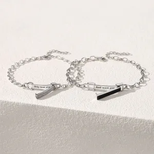 Hidden Message Couple Bracelets Set for two