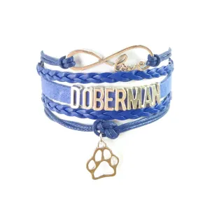 Infinity Love Doberman Bracelet