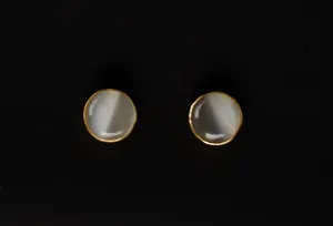 Jewelry - berserk - gold plated moonstone disc studs