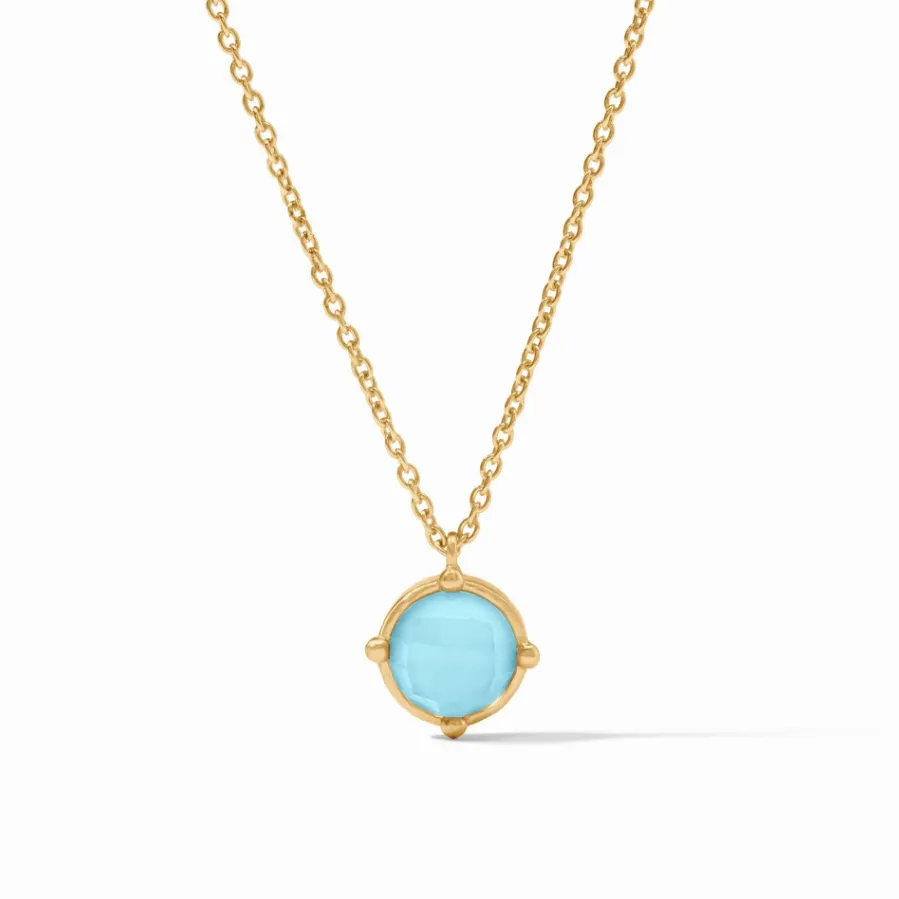 Julie Vos Honeybee Solitaire Necklace Capri Blue