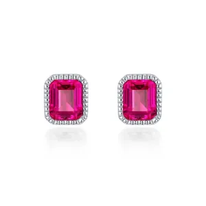 July Birthstone Solitaire Stud Earrings