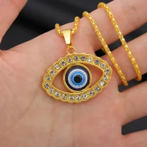 Kabbalah Talisman Eye of God Pendant Necklace with Zircon Amulet for Grat Protection Against Evil