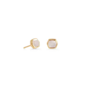Kendra Scott 18K Yellow Gold Vermeil Davie Stud Earrings in Rainbow Moonstone