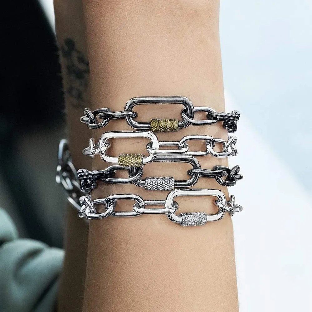 Khaki Chain Link (Clippable) -  Dark Grey Silver