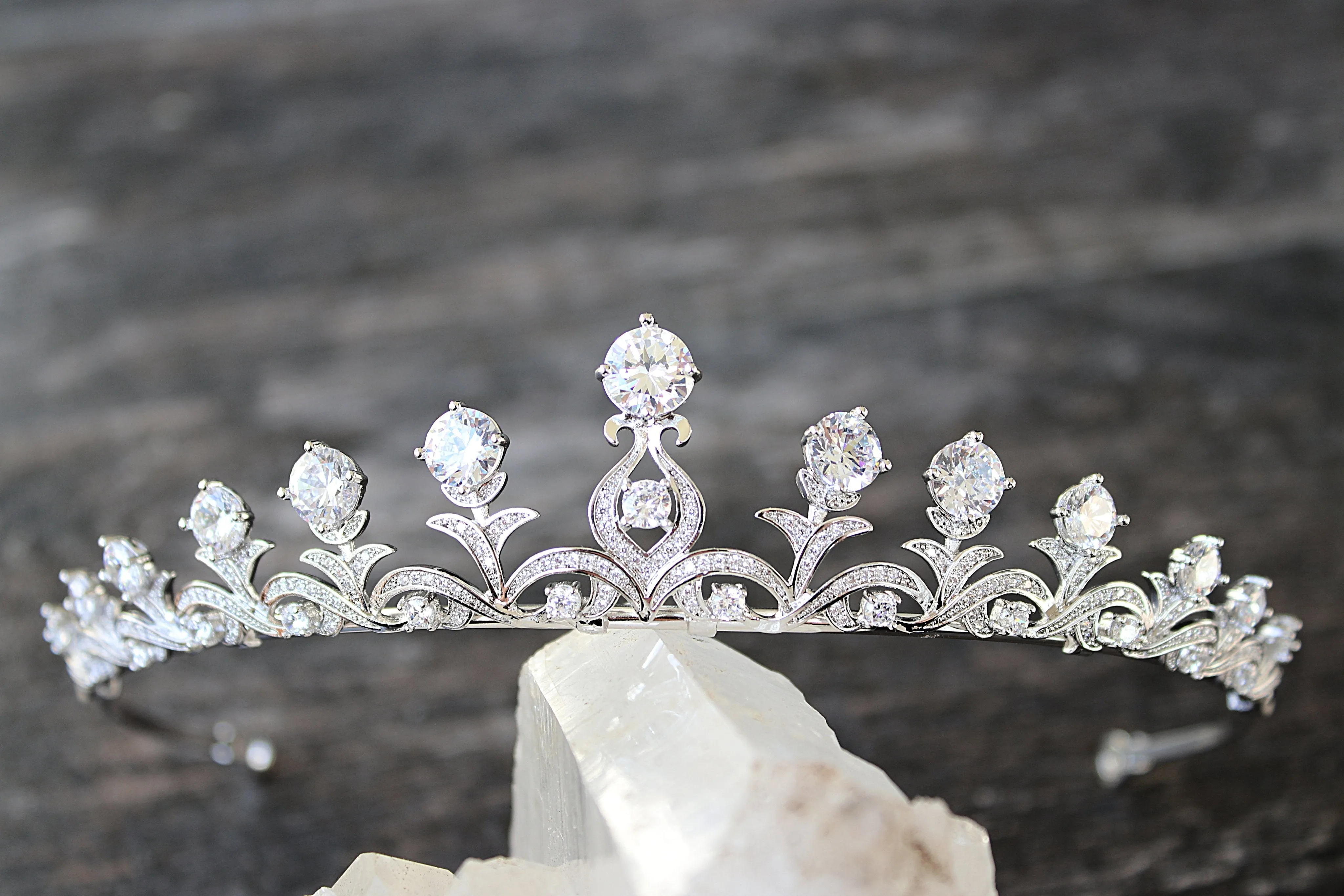 KIMBERLY Simulated Diamond Bridal Tiara
