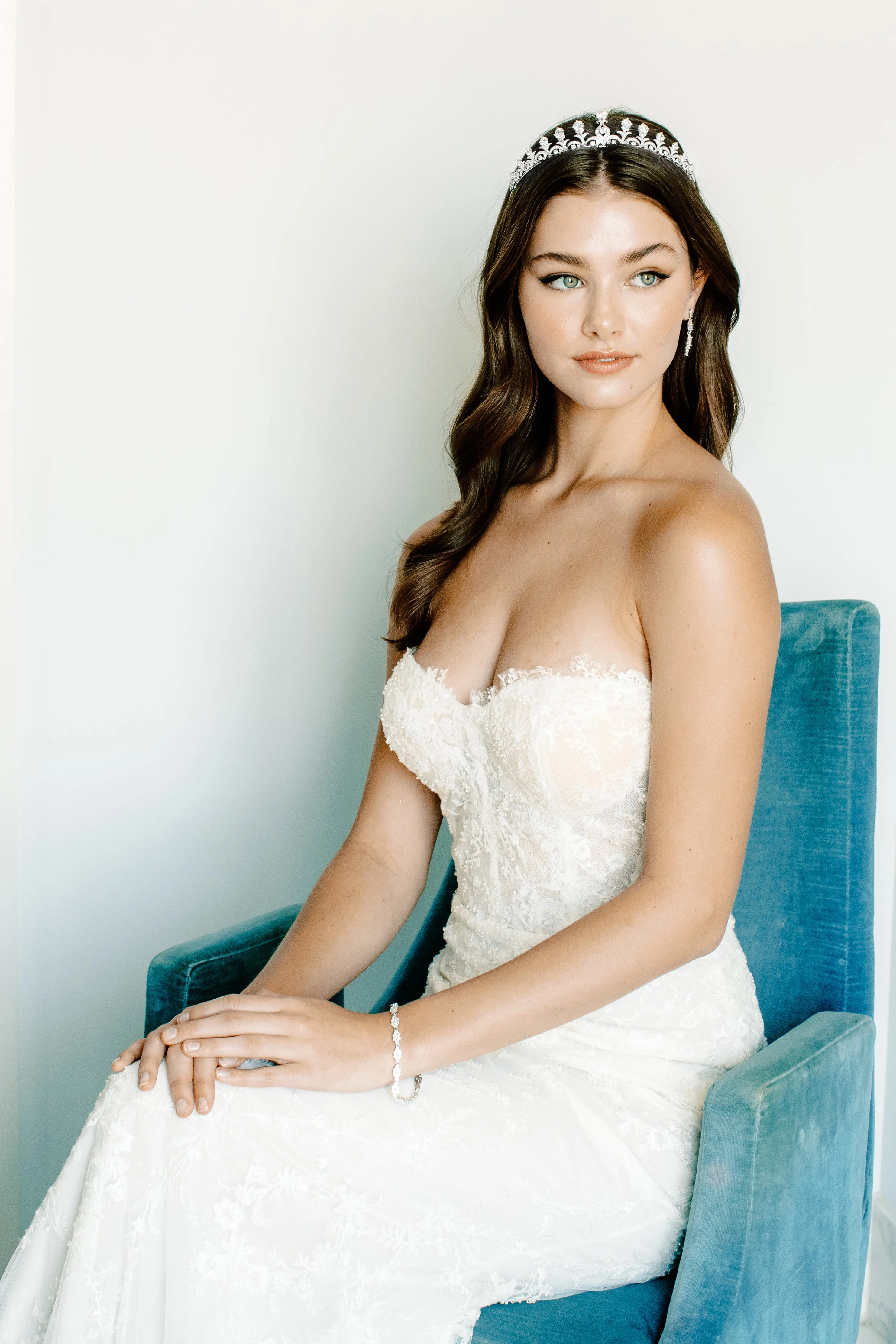 KIMBERLY Simulated Diamond Bridal Tiara