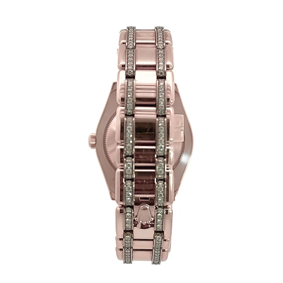 Kirkland Jewelry Estate | Rolex Pearlmaster Rose Gold White Mother of Pearl Diamond Dial & Diamond Bezel