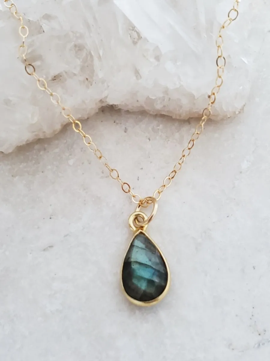 Labradorite Teardrop Necklace