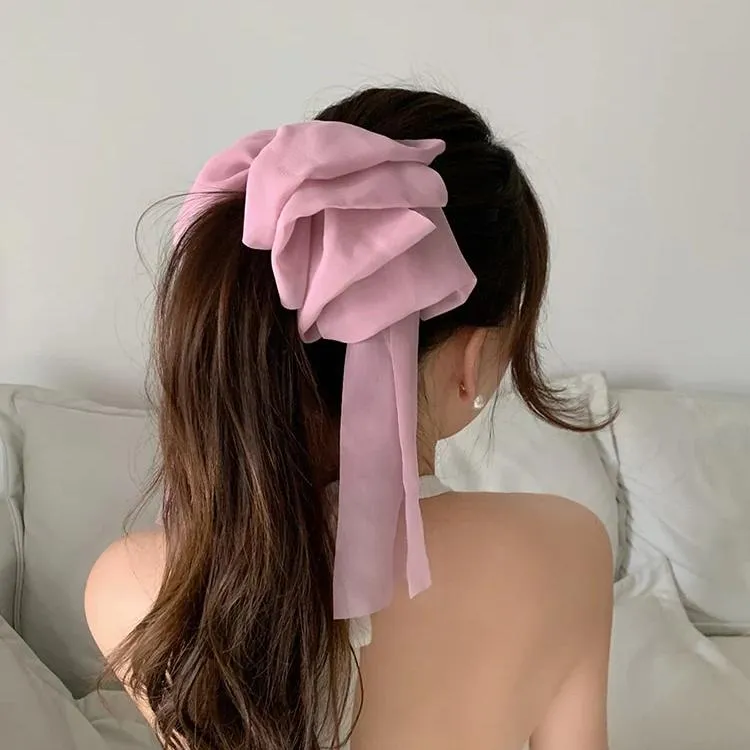 Large Chiffon Barrette Bow