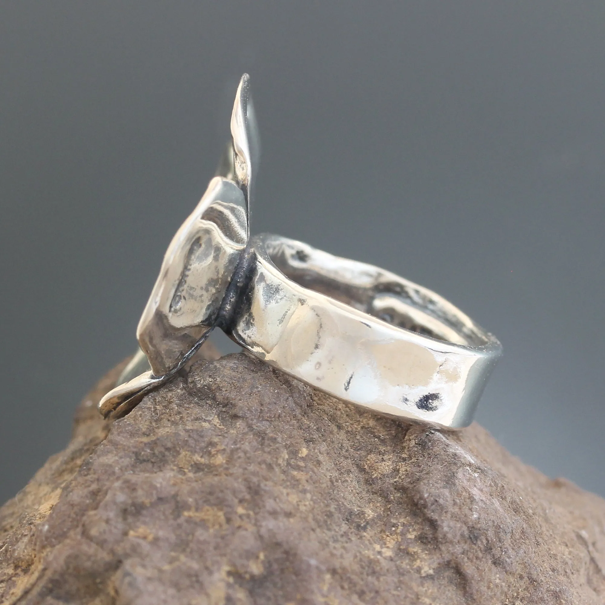 Large Dogwood Flower CZ Ring