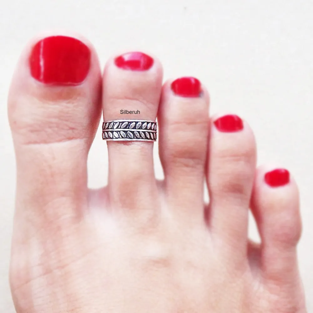 Leaf Silver Adjustable Toe Ring