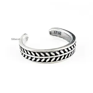 Leaf Silver Adjustable Toe Ring