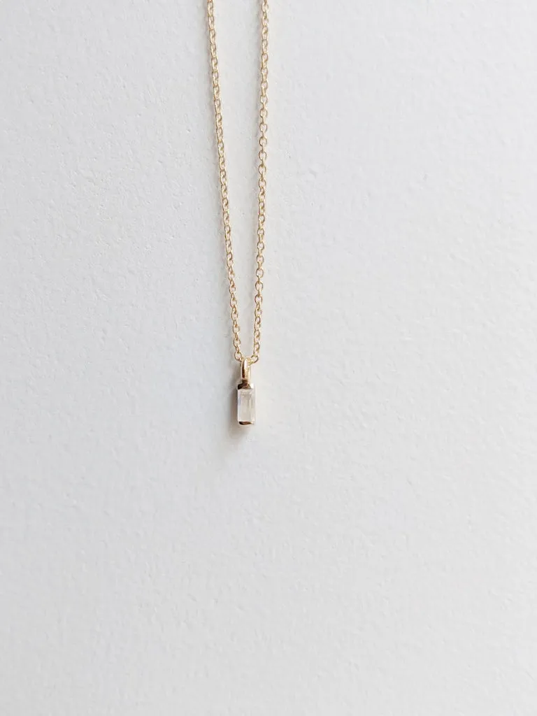 Little Gold Vesper Necklace (Moonstone)