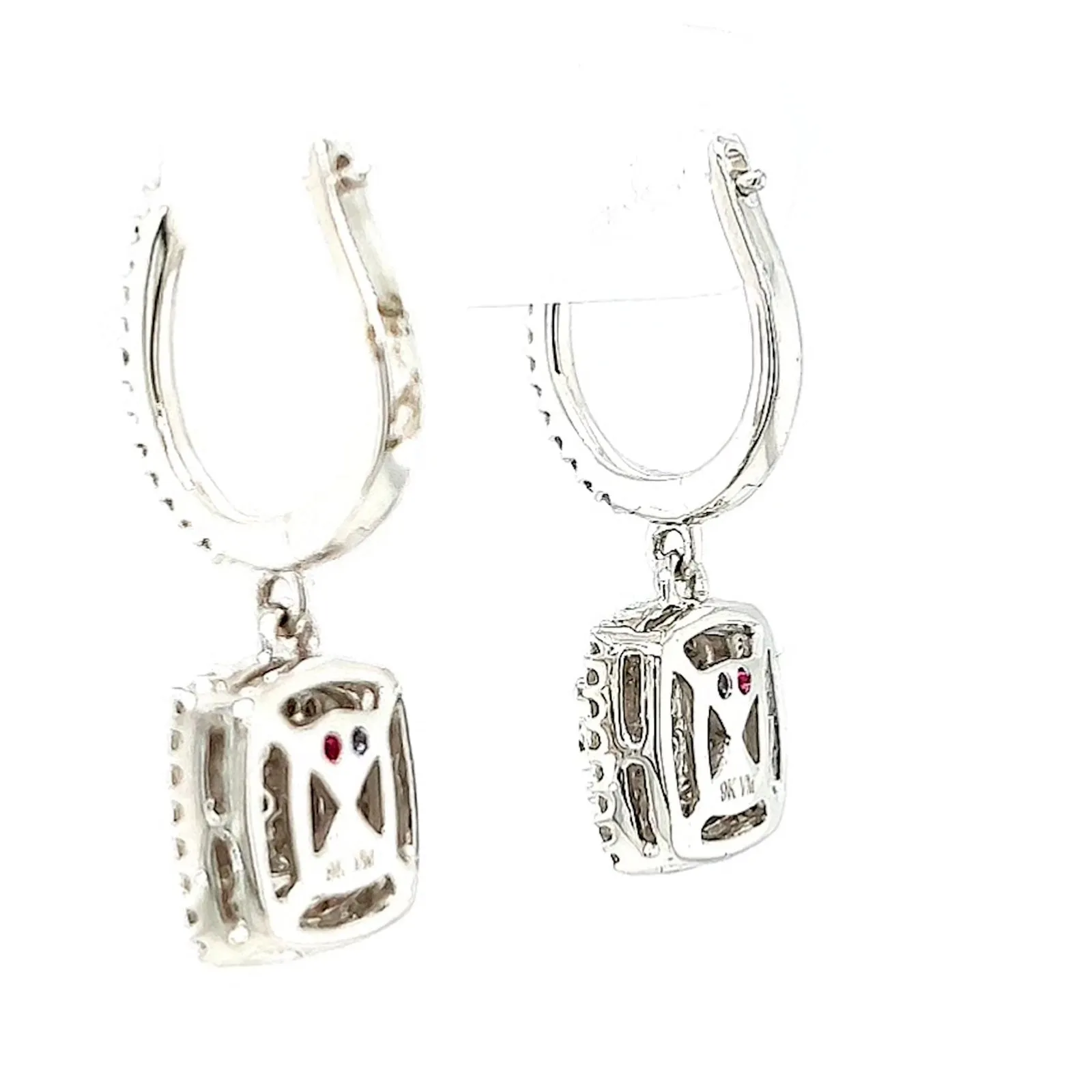 London 9ct White Gold Round Brilliant Cut with 1/2 CARAT tw of Diamonds Drop Earrings