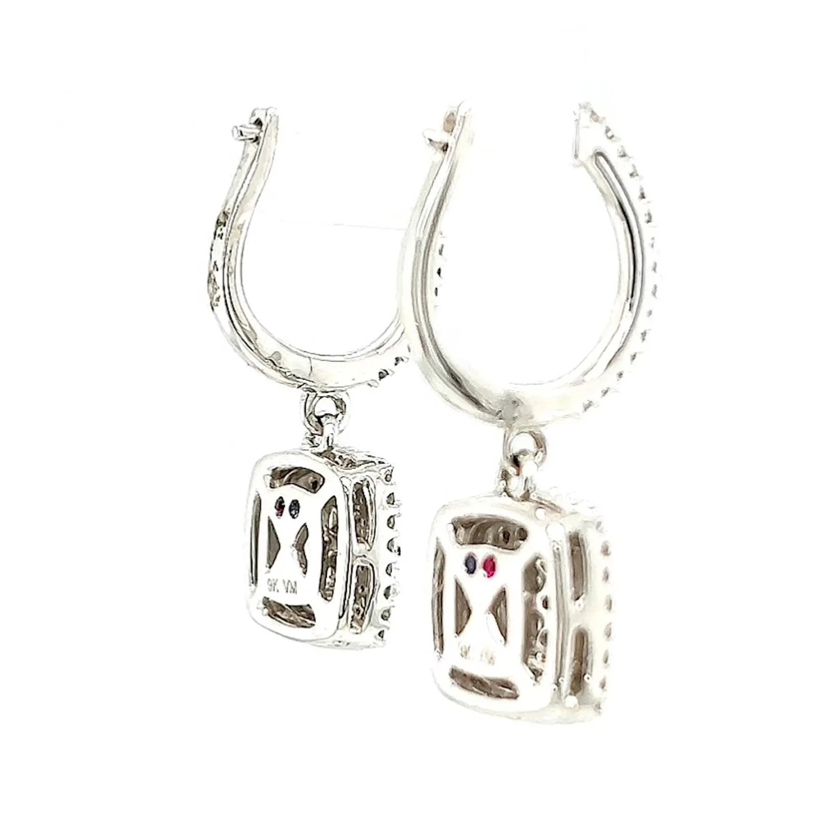 London 9ct White Gold Round Brilliant Cut with 1/2 CARAT tw of Diamonds Drop Earrings